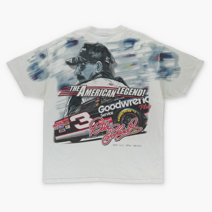 DALE EARNHARDT NASCAR All Over Print White Racing Tee (XL)