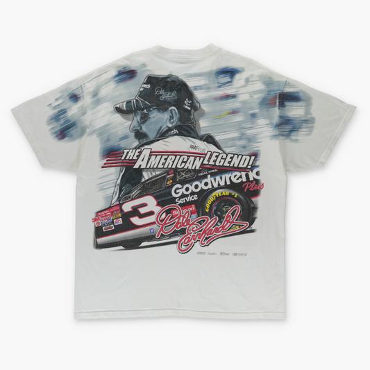 DALE EARNHARDT NASCAR All Over Print White Racing Tee (XL)