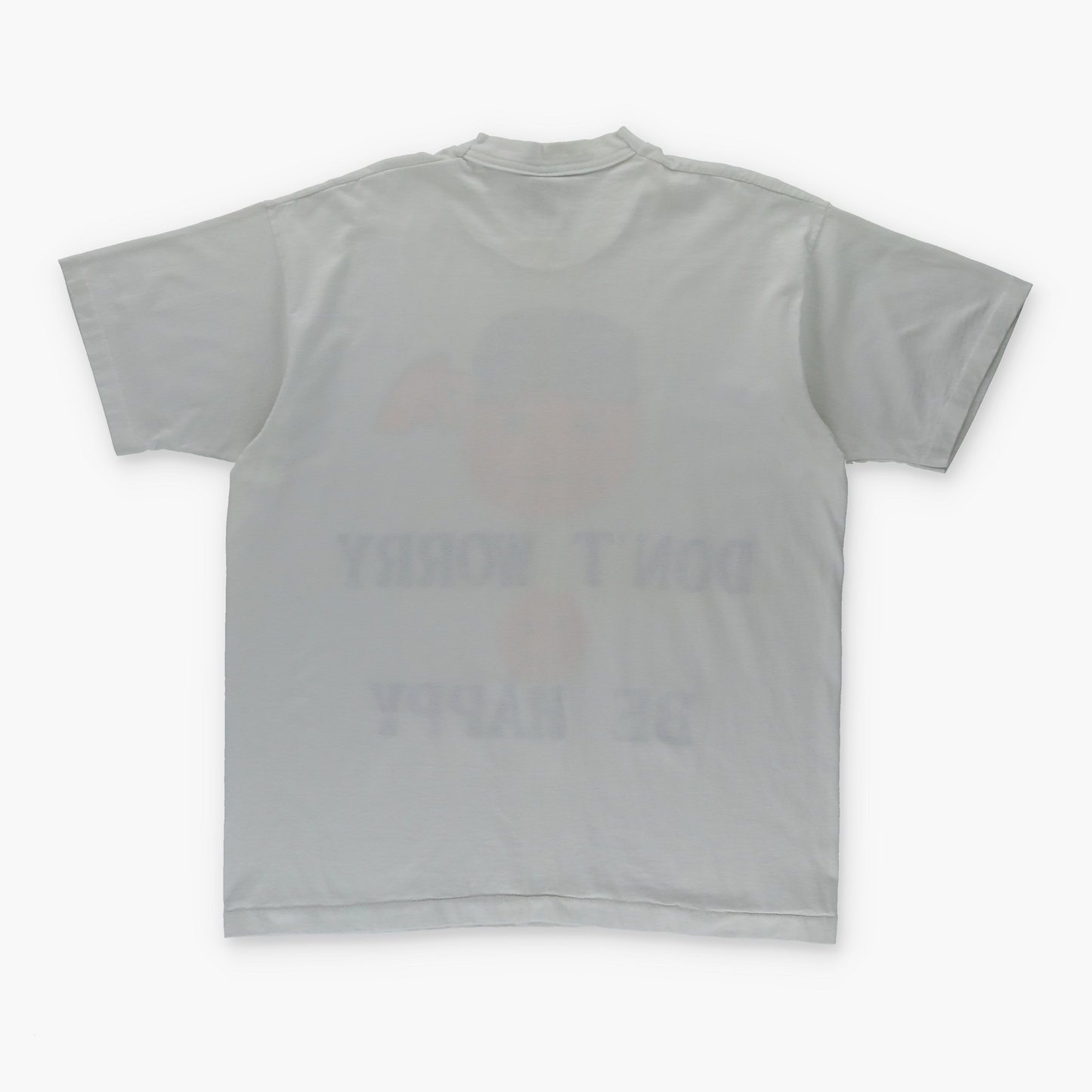 Vintage 'Don't Worry Be Happy' Emoji USA Made White Tee (XL)