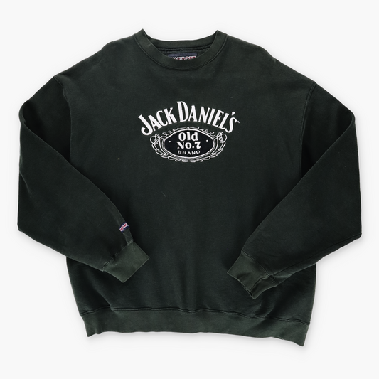 JANSPORT Jack Daniels Embroidered Whiskey Felt Black Sweatshirt (XXL) - Vintage Sole Melbourne