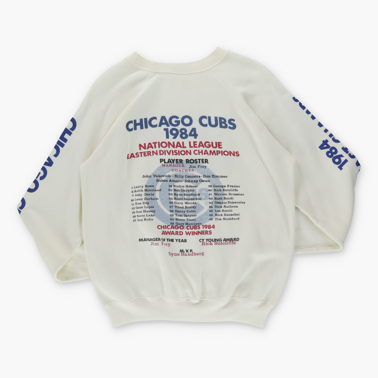 1984 CHICAGO CUBS Pro Sport MBL Baseball White 50/50 Sweatshirt (S-M) - Vintage Sole Melbourne