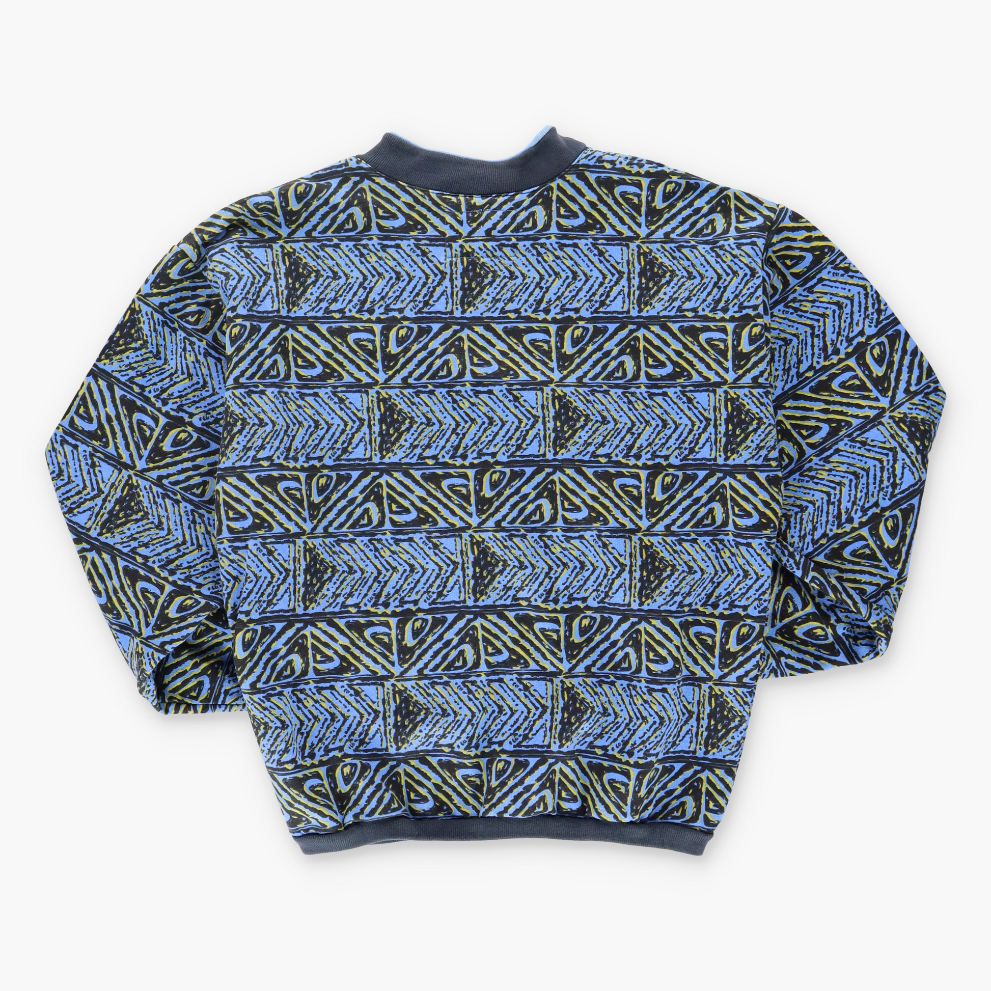 QUIKSILVER All Over Logo Print Blue & Black Surf Sweatshirt (L-XL) - Vintage Sole Melbourne