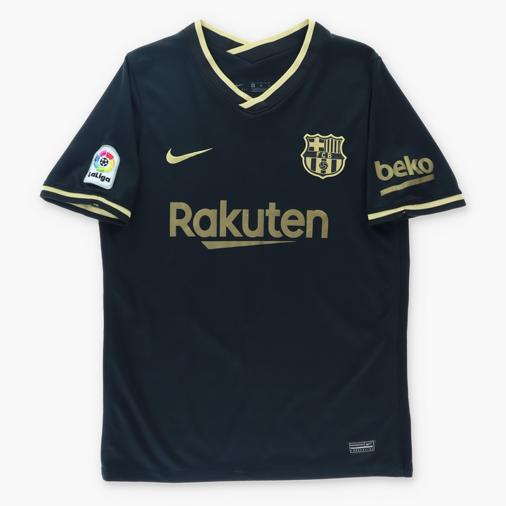 NIKE Messi Embroidered Swoosh Black Gold Football Jersey (M)