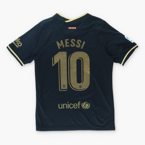 NIKE Messi Embroidered Swoosh Black Gold Football Jersey (M)