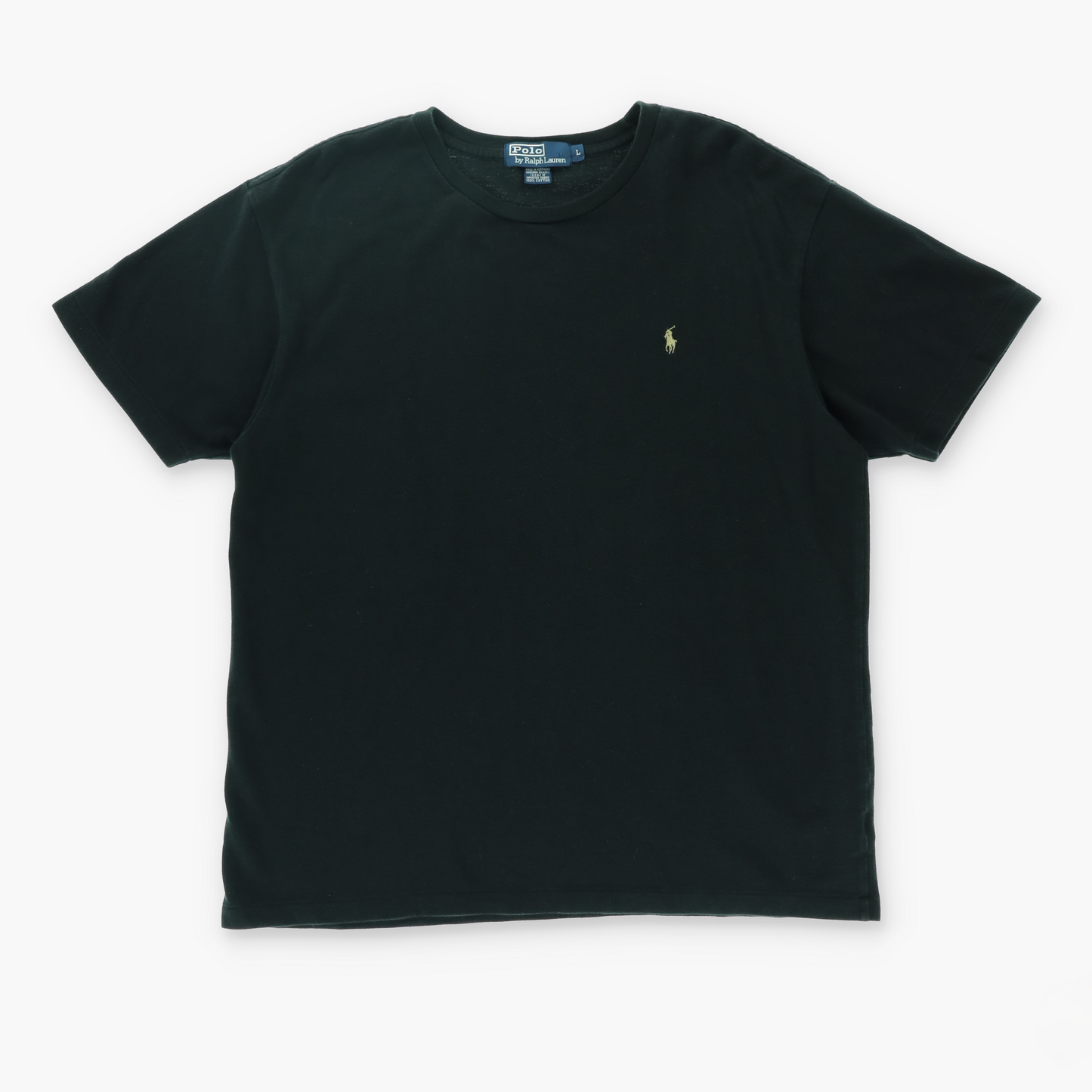 RALPH LAUREN POLO Black Embroidered Logo Waffle Tee (L)