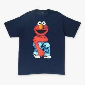 Elmo Jeans Jim Henson Sesame Street Navy Cartoon Tee (L-XL)