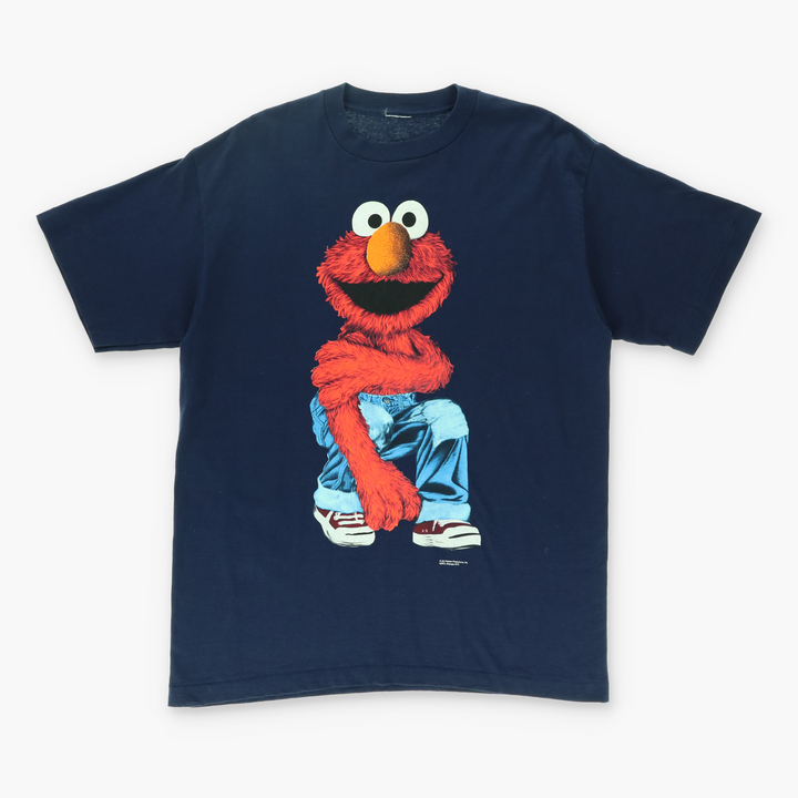 Elmo Jeans Jim Henson Sesame Street Navy Cartoon Tee (L-XL)