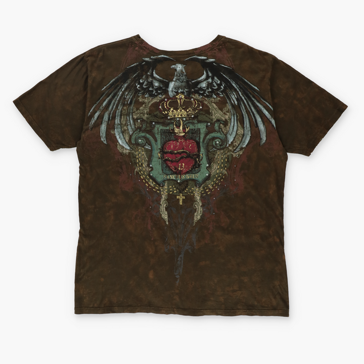 MONARCHY Los Angeles Y2K "Sanctus Deus" Brown Tie Dye Tee (L-XL)