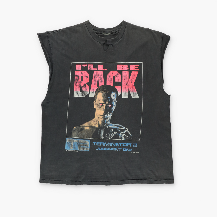 1991 Vintage "I'll Be Back" Terminator 2 Muscle Tee (L)