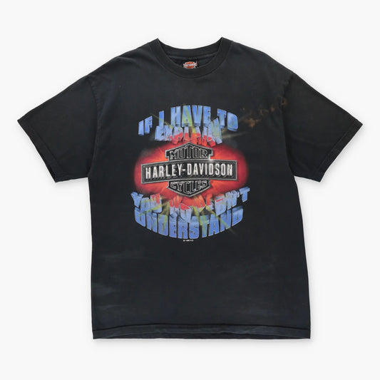 1998 Vintage HARLEY DAVIDSON 'You Wouldn't Understand' Black Motorcycle T-Shirt (XL)