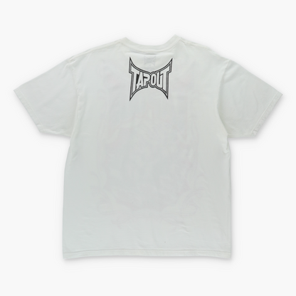 Vintage TAPOUT Y2K Red Logo 'Pain' Fist Grunge White T-Shirt (L-XL) Vintage Sole Melbourne