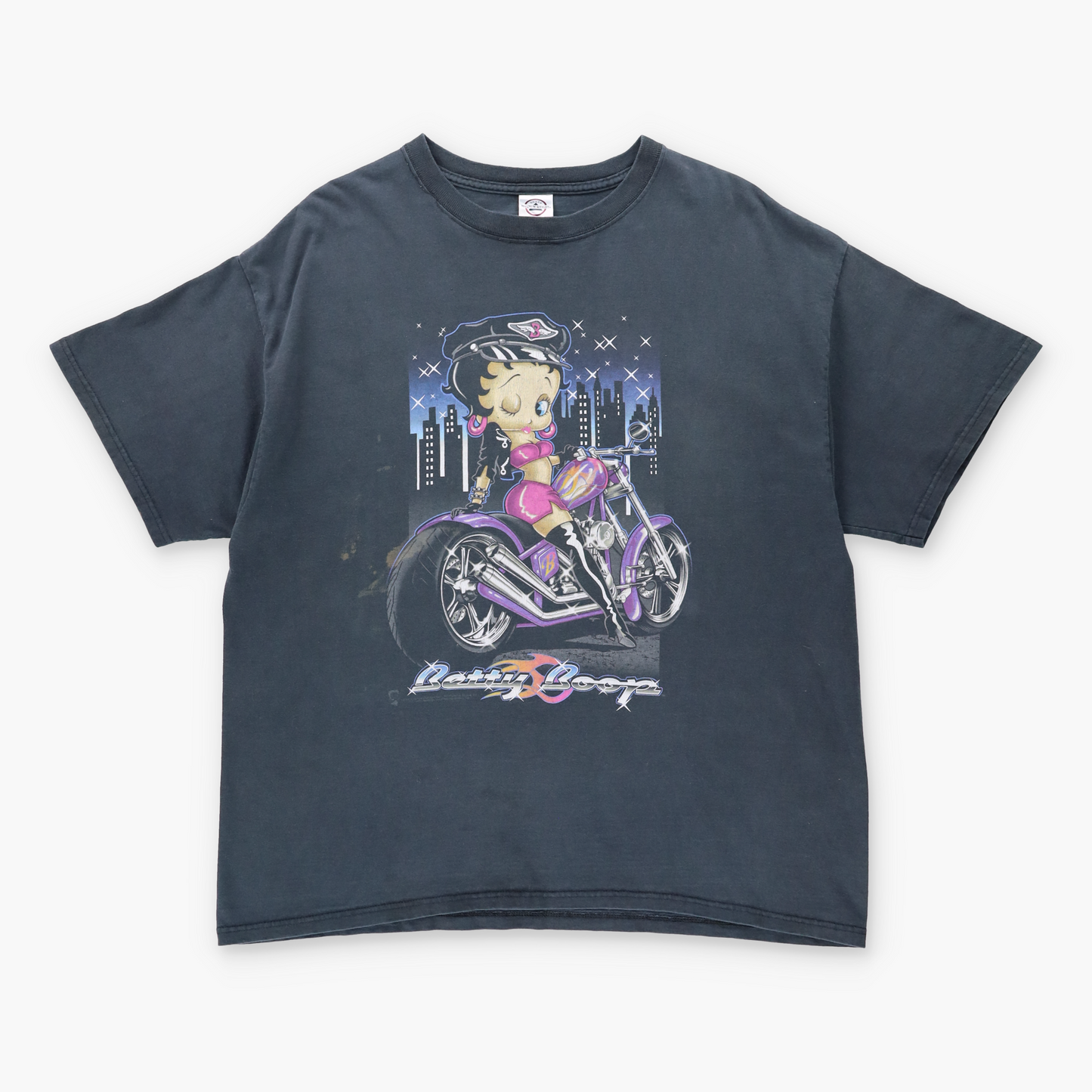 Vintage BETTY BOOP Y2K City Police Chopper Cartoon T-Shirt (XL) Vintage Sole Melbourne