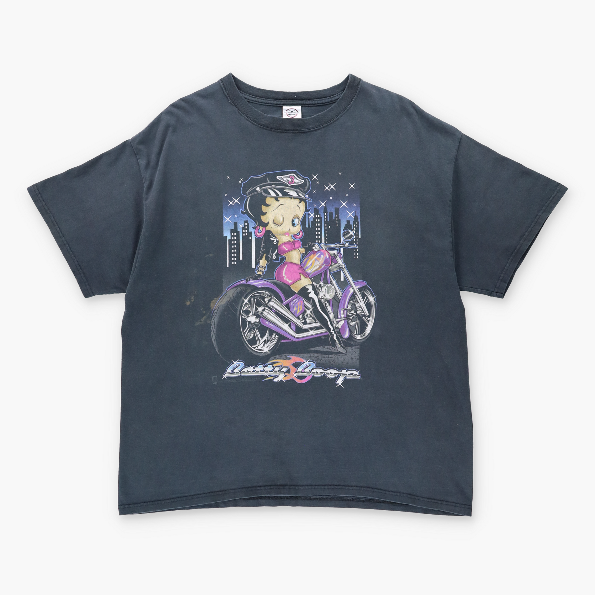 Vintage BETTY BOOP Y2K City Police Chopper Cartoon T-Shirt (XL) Vintage Sole Melbourne