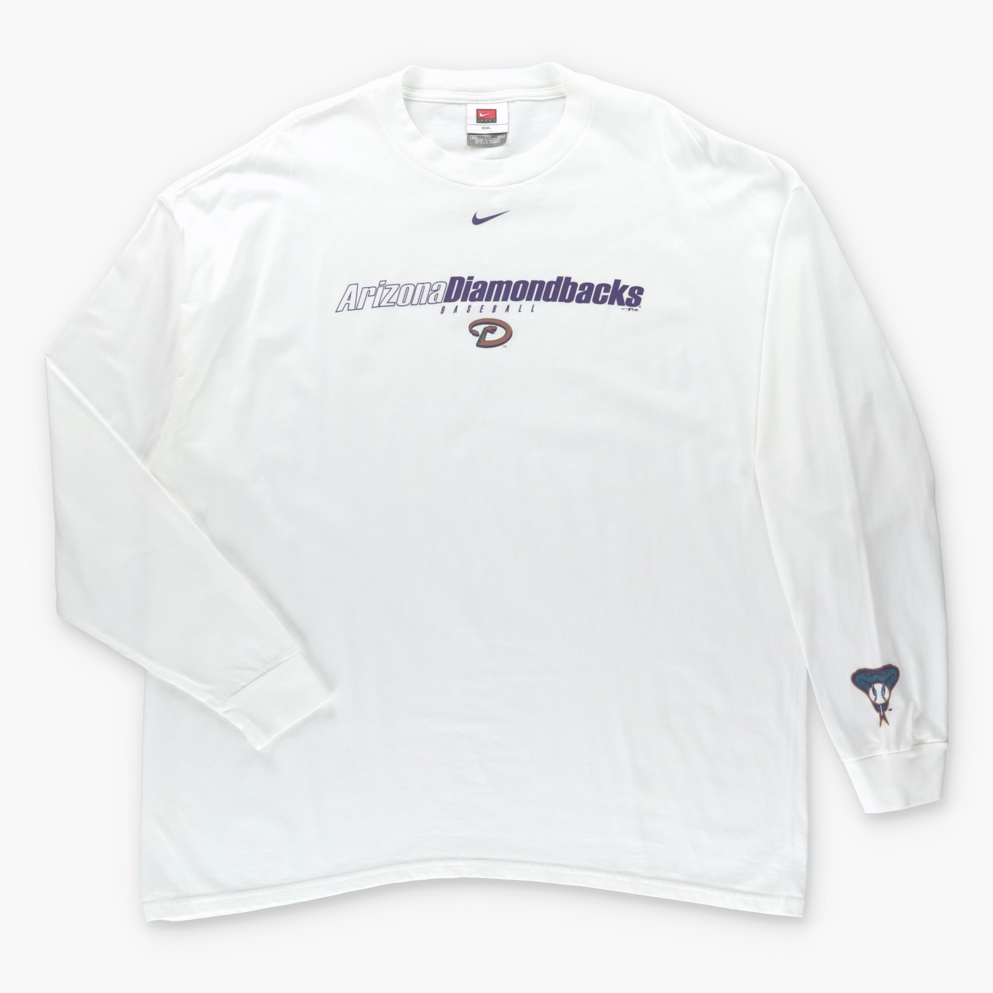 Vintage 2003 NIKE Arizona Diamondbacks MLB White Long Sleeve T-Shirt (XXL TALL) Vintage Sole Melbourne