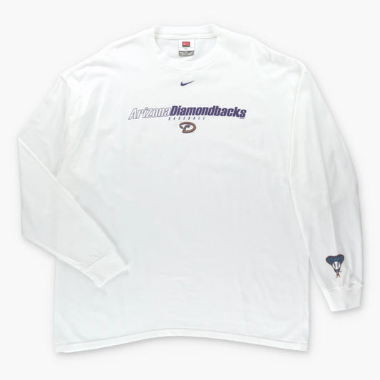Vintage 2003 NIKE Arizona Diamondbacks MLB White Long Sleeve T-Shirt (XXL TALL)