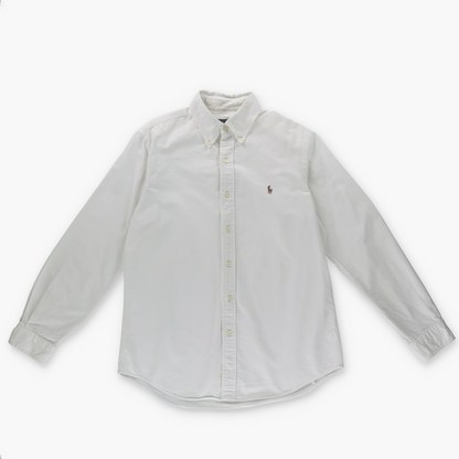 RALPH LAUREN Embroidered Small Pony White Button Up Long Sleeve Shirt (M)
