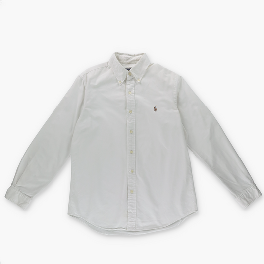 RALPH LAUREN Embroidered Small Pony White Button Up Long Sleeve Shirt (M)