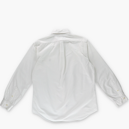RALPH LAUREN Embroidered Small Pony White Button Up Long Sleeve Shirt (M)