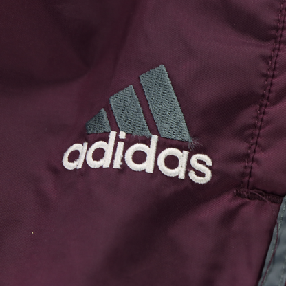 ADIDAS Embroidered Logo Maroon & Grey Drawstring Track Pants (M-L)