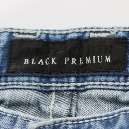 AFFLICTION Y2K Cross Back Pocket 'Regular' Fit Light Wash Denim Jeans (32)