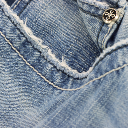 AFFLICTION Y2K Cross Back Pocket 'Regular' Fit Light Wash Denim Jeans (32)