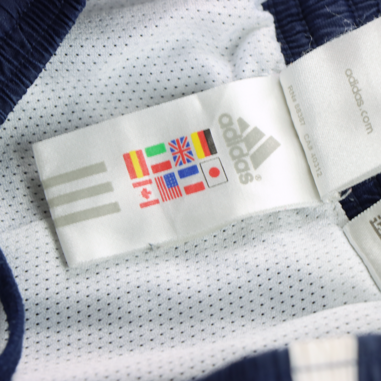ADIDAS Embroidered Logo Navy & White Drawstring Track Pants (XS)