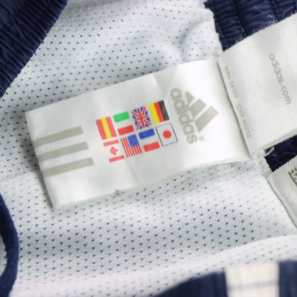 ADIDAS Embroidered Logo Navy & White Drawstring Track Pants (XS)
