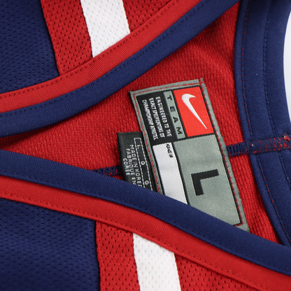 NIKE TEAM USA Olympic Korean Made Red & Navy Hockey Jersey (L)