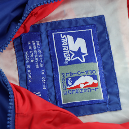 STARTER NBA Korean Made Blue & Red Windbreaker Jacket (XL)