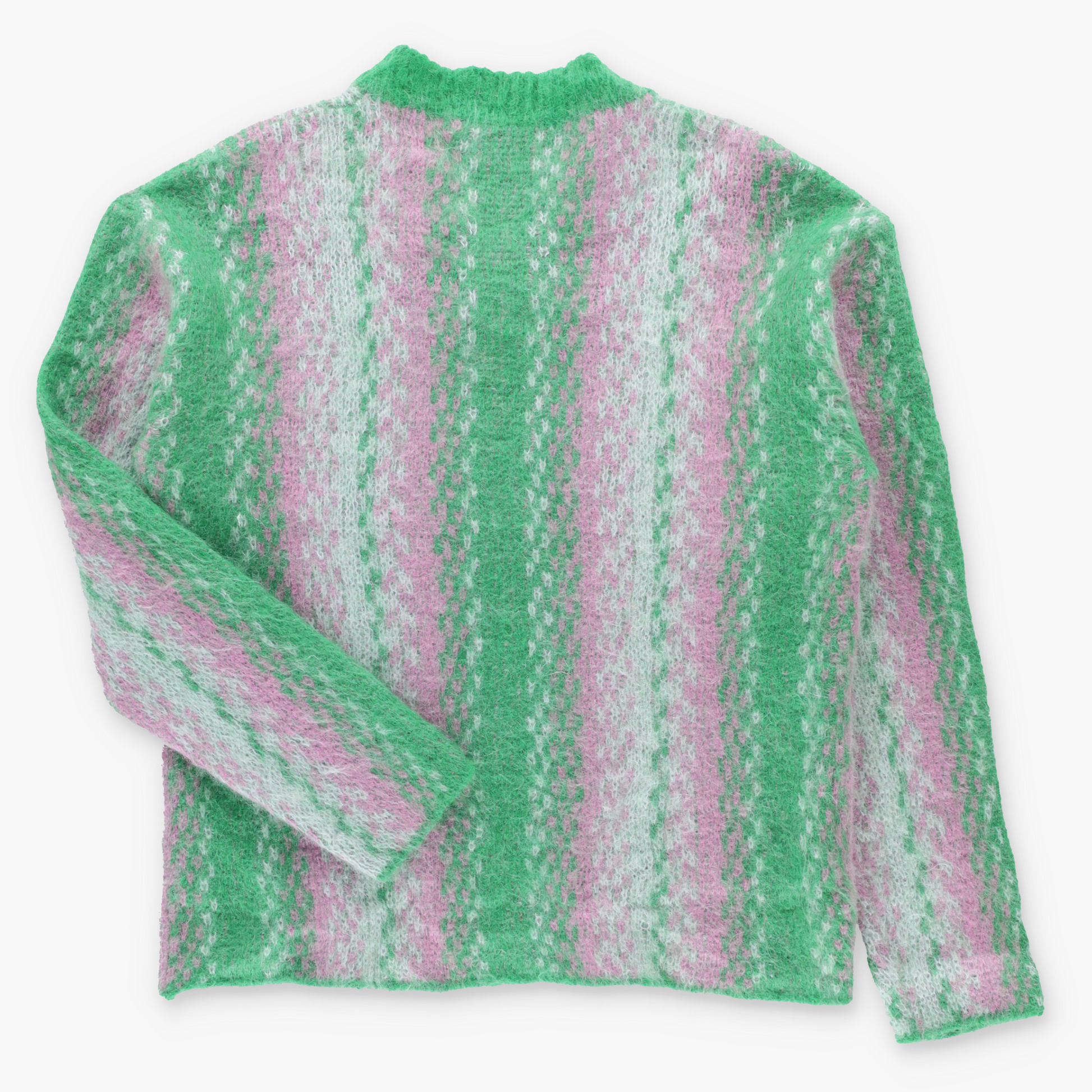 Vintage MARNI Pink & Green Mohair Stripe Italian Made Sweater With Original Tag (L) ***COCO Vintage Sole Melbourne