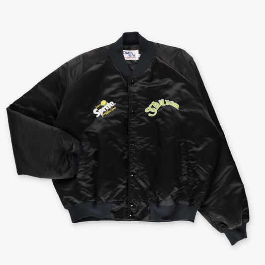 Soul Train x Sprite USA Made CHALK LINE Embroidered Black Bomber Jacket (L-XL)