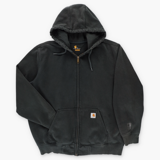 CARHARTT 'Rain Defender' Original Fit Black Zip Up Hoodie Sweatshirt (XL)