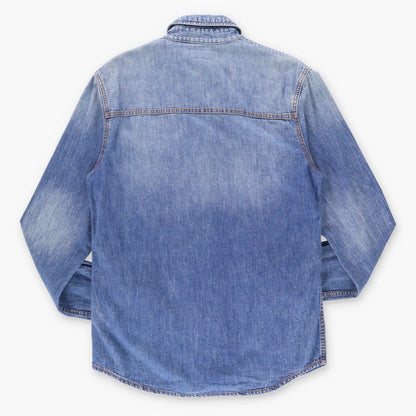 TRUE RELIGION Embroidered Denim Long Sleeve Button-Up Shirt (S-M) - Vintage Sole Melbourne