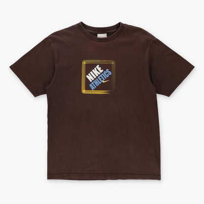 NIKE Athletics Square Logo Brown T-Shirt Canada Made Tee (S) - Vintage Sole Melbourne