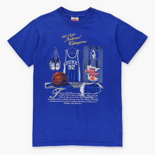 Vintage 1992 Duke Devils Basketball Gold Embroidered USA Made Tee (M) - Vintage Sole Melbourne