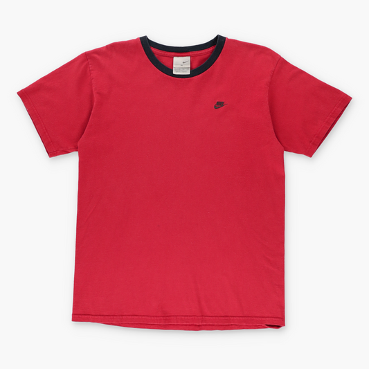 NIKE Vintage Ringer Embroidered Swoosh Logo Red & Black T-Shirt (S-M) - Vintage Sole Melbourne