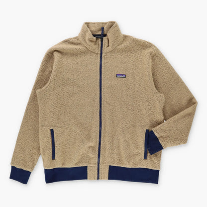 PATAGONIA Zip Up Brown & Navy Fleece Jacket (XXL) Vintage Sole Melbourne