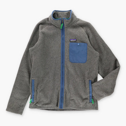 PATAGONIA  Zip Up Pocket Grey & Blue Fleece Jacket (M) Vintage Sole Melbourne