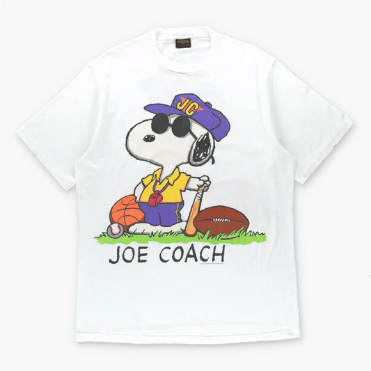 Snoopy Double Sided "Joe Coach" White Single Stitch Joe Cool T-Shirt USA Made (XXL) ***COCO Vintage Sole Melbourne