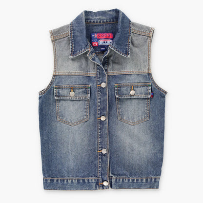 COOGI 'Down Under Blue' Medium Wash Button Up Denim Vest (S) ***COCO Vintage Sole Melbourne