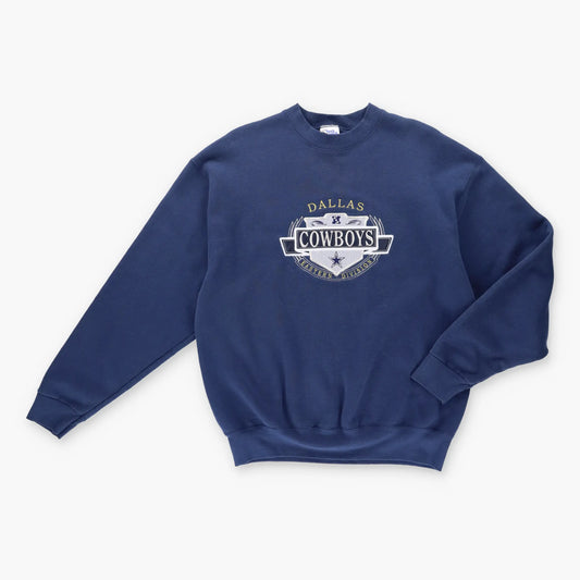 Vintage DALLAS COWBOYS Embroidered USA Made 50/50 Navy Sweatshirt (XL)