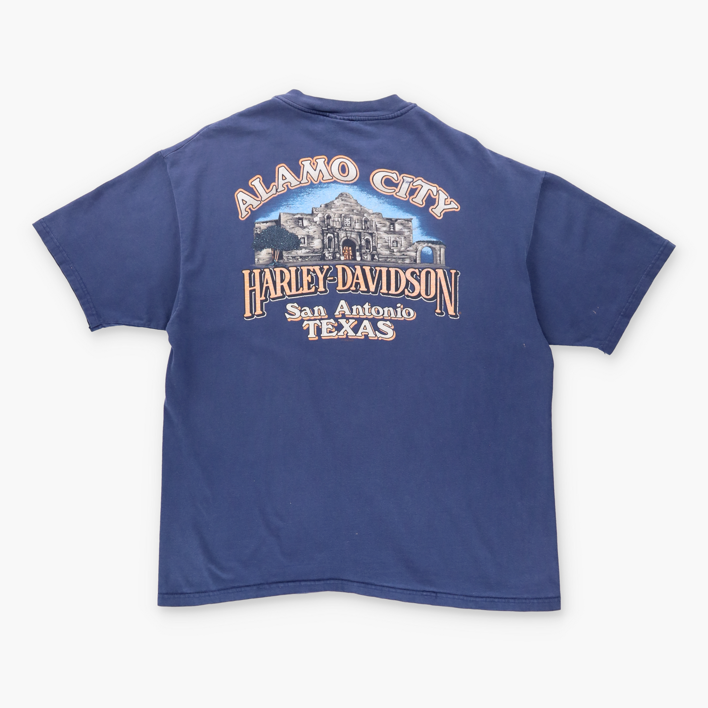 Vintage HARLEY DAVIDSON Eagle Motorcycle Texas USA Made Blue T-Shirt (XL) Vintage Sole Melbourne