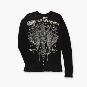 AFFLICTION Reversable Y2K "Bound For Glory" Mesh Long Sleeve Top (M)