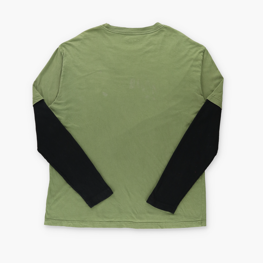 ELITE MMA Green Skulls Layered-Look Long Sleeve Tee (XL-XXL)