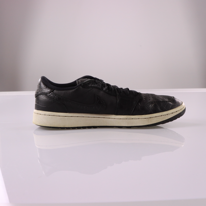 NIKE Air Jordan Golf Black Crocodile Low Sneakers (9.5)