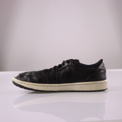 NIKE Air Jordan Golf Black Crocodile Low Sneakers (9.5)