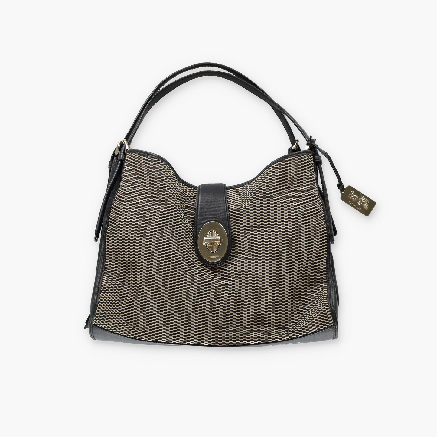 COACH 32363 'Madison Carlyle' Black & Beige Shoulder Bag