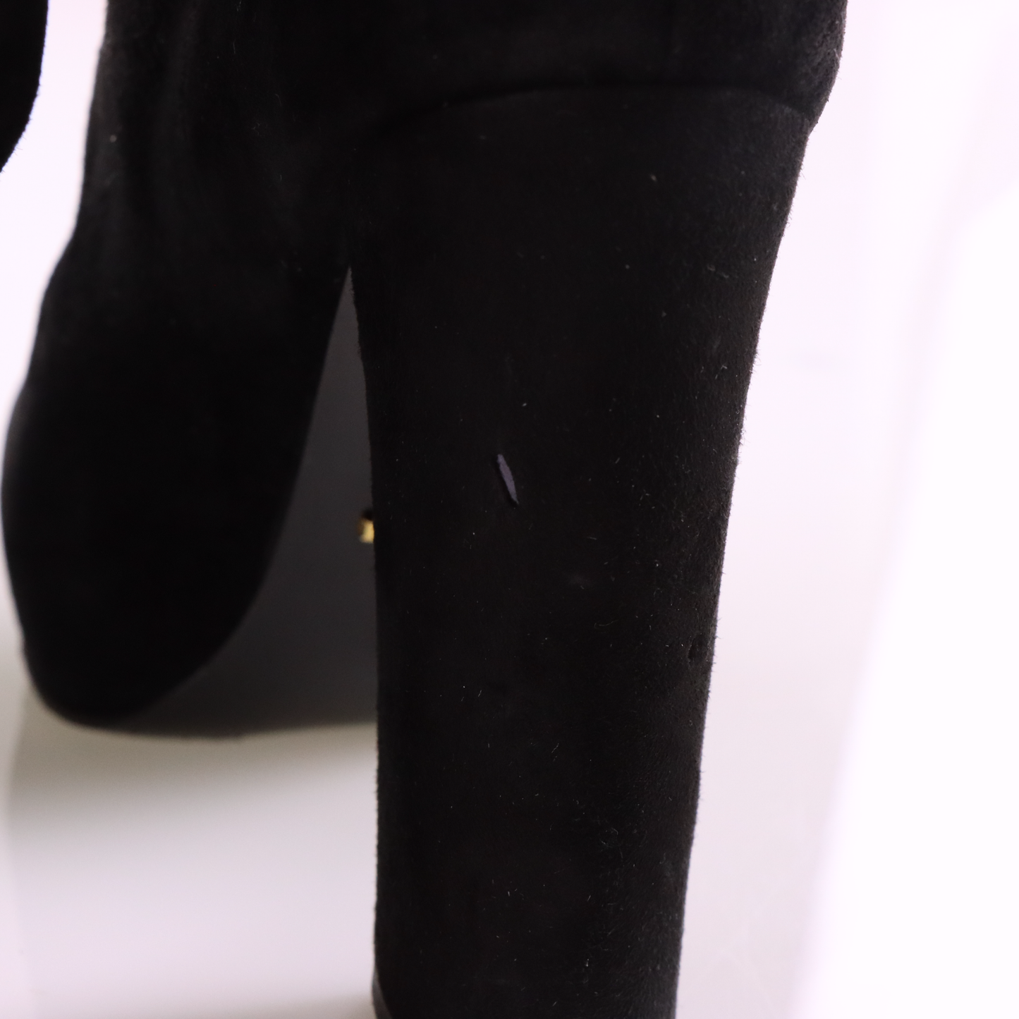 PRADA Black Suede Back-Zip Ankle Bootie Block Heels (8)