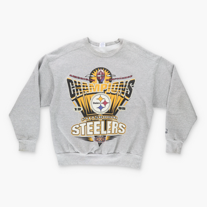 STARTER 'USA Made' 1995 Superbowl Champions Pittsburgh Steelers Grey Sweatshirt (M)