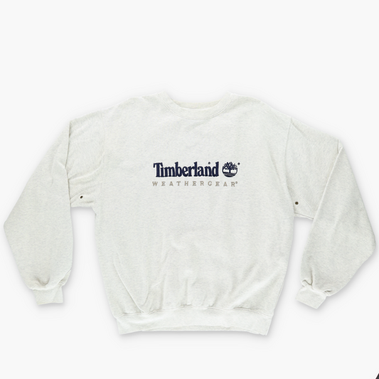 TIMBERLAND 90s 'Weathergear' Embroidered Logo Grey Sweatshirt (L)